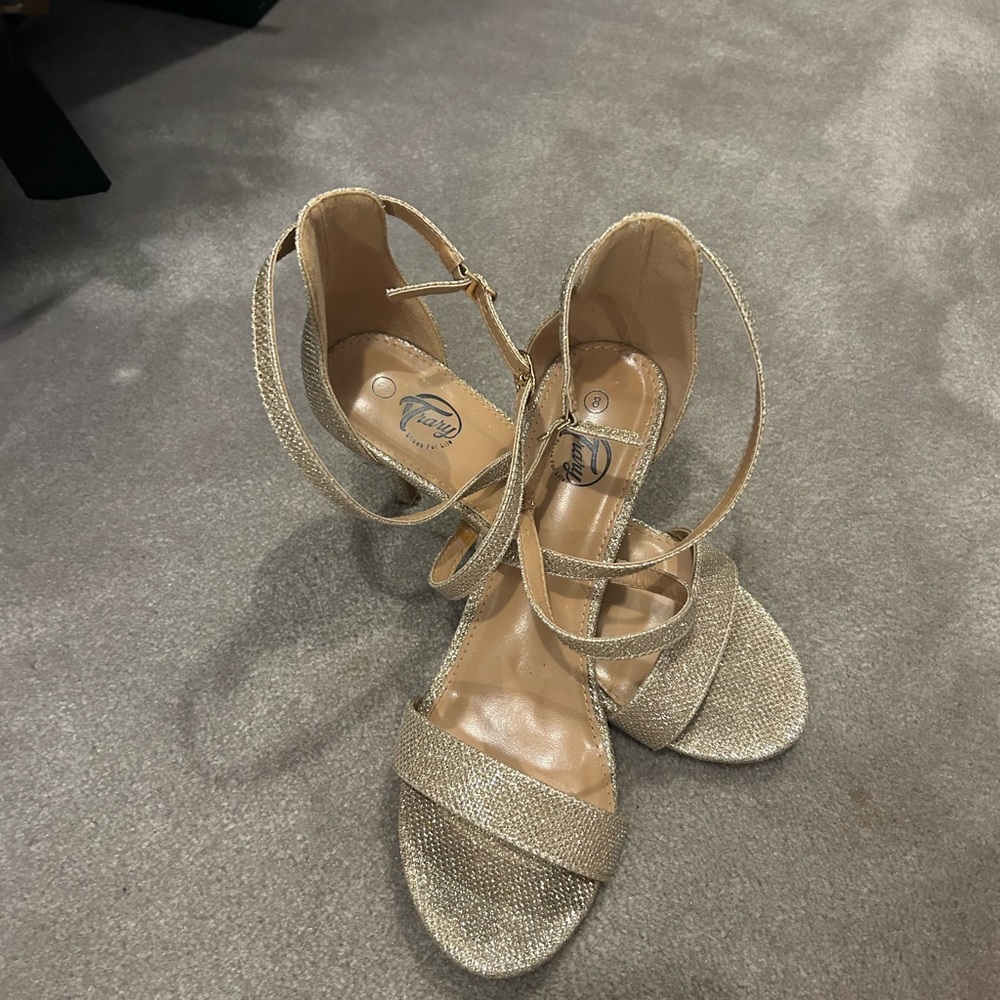 Elegant Gold Strappy Sandals